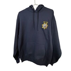Navy Blue San Jose CA Highway Patrol Embroidered Badge Men’s L Hoodie MINTY